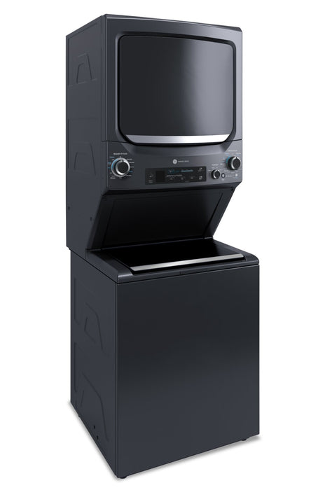 Tour de lavage SpaceMakerMC électrique GE avec laveuse de 4,5 pi³, sécheuse de 5,9 pi³ et Wi-Fi - gris diamant - GUD57EEMTDG