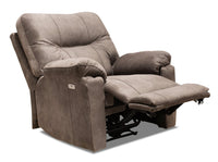 Fauteuil à inclinaison électrique Gybson de 38 po fabriqué au Canada en tissu - brun latté