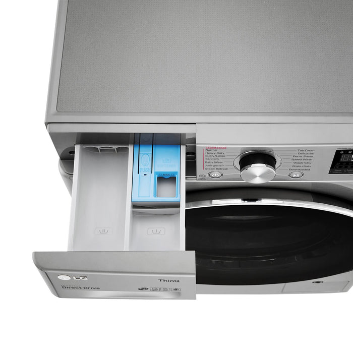 Laveuse-sécheuse tout-en-un à la vapeur intelligente haute efficacité LG de 2,6 pi³ à chargement frontal - acier graphite - WM3555HVA