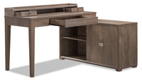Bureau réversible Jude de 55 po à 3 tiroirs avec armoire - noisette