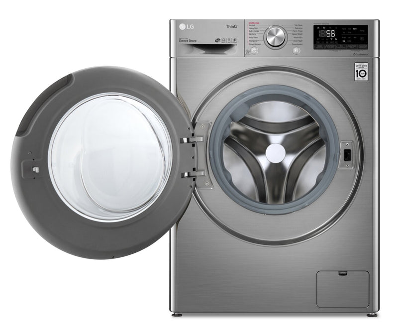 Laveuse-sécheuse tout-en-un à la vapeur intelligente haute efficacité LG de 2,6 pi³ à chargement frontal - acier graphite - WM3555HVA