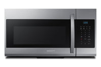 Four à micro-ondes à hotte intégrée Samsung de 1,7 pi³ avec 300 pi³/min, Wi-Fi et cuisson et réchauf…