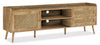 Emme 72" Modern TV Stand with Storage and Cable Management for TVs up to 80"- Light Brown|Meuble pour téléviseur moderne Emme de 72 po avec rangement et système de gestion des câbles pour téléviseurs jusqu’à 80 po - brun clair