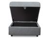 Evolve Linen-Look Fabric Ottoman - Charcoal 