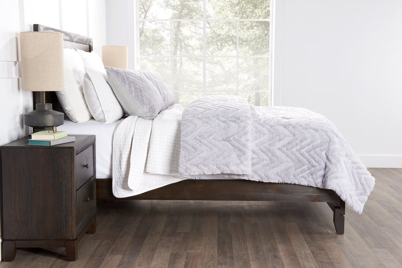 Ensemble d'édredon Tilda 3 pièces pour lit double ou grand lit - gris