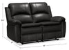 Chandler Leath-Aire Reclining Loveseat - Grey  