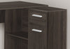 Bristol 46" L-Shaped Computer Office Desk with Shelves, Drawer & Cabinet - Brown Oak|Bureau d’ordinateur en forme de L Bristol de 46 po avec tablettes, tiroir et armoire - chêne brun