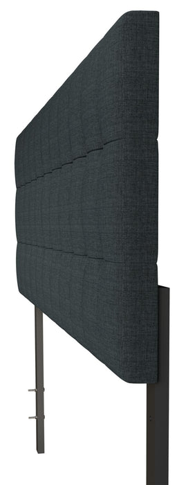 Tête de lit rembourrée Ellis en tissu anthracite avec capitonnage à boutons - format grand lit