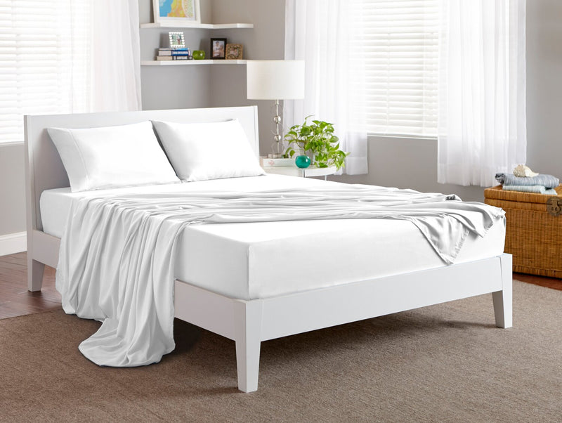 Ensemble de draps Basic BEDGEARMD 3 pièces pour lit simple très long - blanc