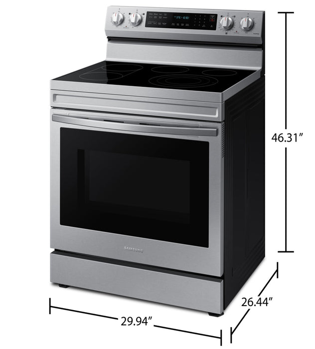 Cuisinière intelligente électrique amovible Samsung de 6,3 pi³ avec friture à air - acier inoxydable - NE63A6711SS/AC