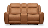 Causeuse à inclinaison électrique Prescott de Scott Living de 79 po en cuir véritable avec appuie-têtes électriques - brun courge musquée