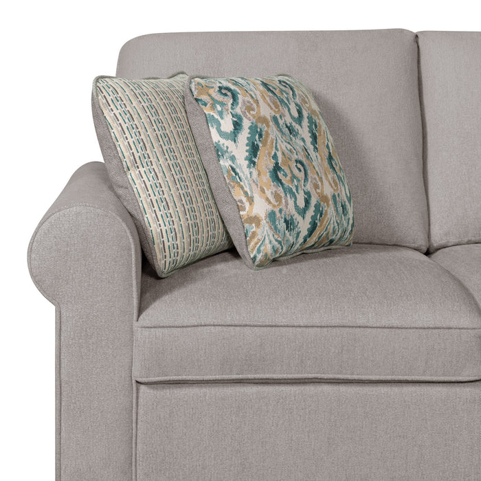 Sofa-lit sectionnel de droite Haven de Scott Living 3 pièces en tissu de chenille avec fauteuil long de rangement - gris