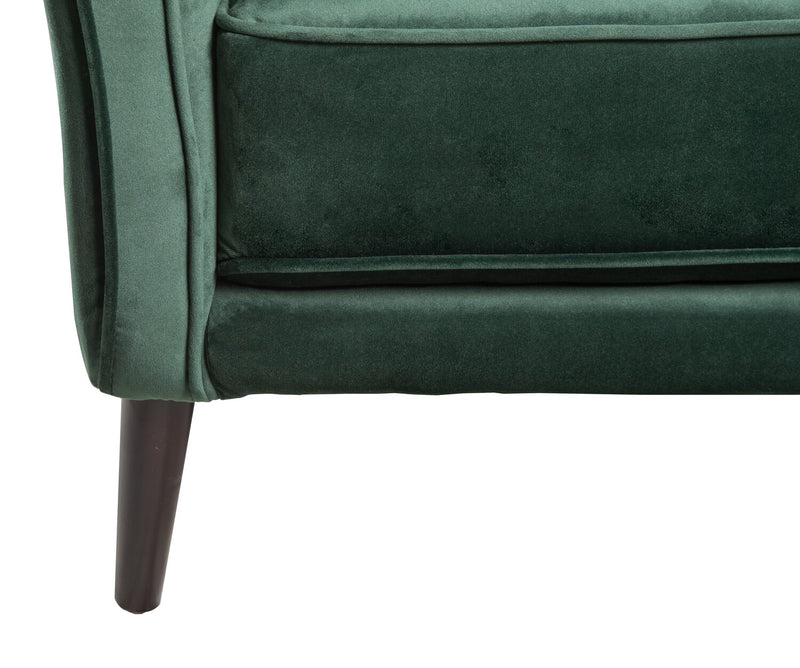 Fauteuil d’appoint Brinley de 29 po en tissu de velours avec pattes en bois - vert