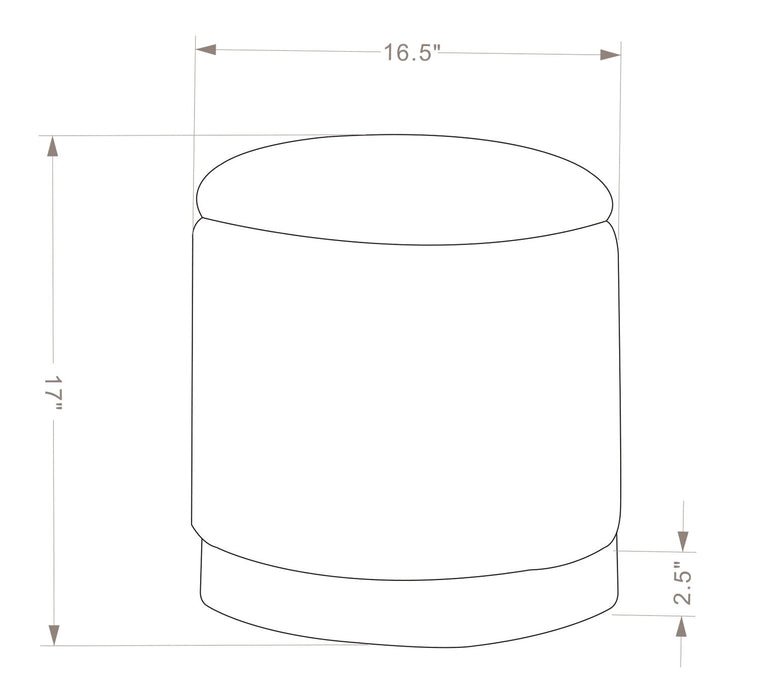 Pouf de rangement Phebe de 16,5 po avec base à bordures dorées - noir