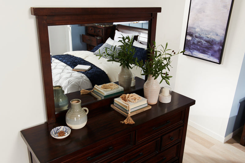 Miroir de commode de chambre à coucher Sonoma - brun manguier