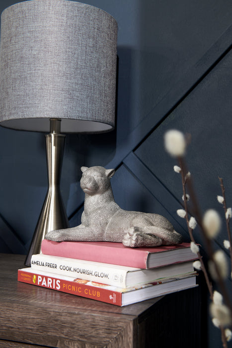 Lampe de table de 23 po nickel brossé
