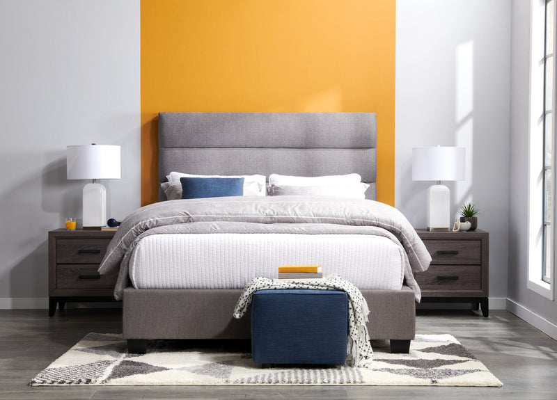 Ensemble d'édredon Stripes 3 pièces pour très grand lit - gris