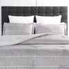Ensemble d'édredon Stripes 3 pièces pour lit double ou grand lit - gris