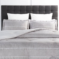 Ensemble d'édredon Stripes 3 pièces pour lit double ou grand lit - gris