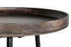 Nashik 24" Accent Table - Retro style End Table in Grey Brown Mango Wood and Metal