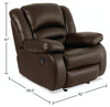 Toreno Genuine Leather Rocker Recliner - Brown 