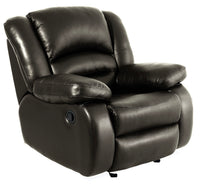 Fauteuil berçant inclinable Toreno de 42 po en cuir véritable - gris
