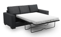  Sofa-lit Track de Sofa Lab de 85 po fabriqué au Canada en tissu d’apparence lin avec accoudoirs rectilignes - gris Pax Pepper 