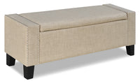 Pouf de rangement Milan de 53,5 po - apparence lin beige