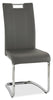 Tuxedo Dining Chair – Grey - Modern style Dining Chair in Grey Steel and Faux Leather