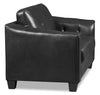 Andi Leather-Look Fabric Loveseat – Black - Glam style Loveseat in Black