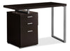 Rimini 48" Computer Office Desk with 3-Drawers - Cappuccino|Bureau d’ordinateur Rimini de 48 po à 3 tiroirs - cappuccino