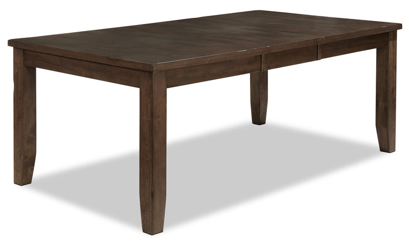 Ensemble de salle à manger Talia 7 pièces avec table, rallonge de 60 po à 78 po (L) et 6 chaises - brun